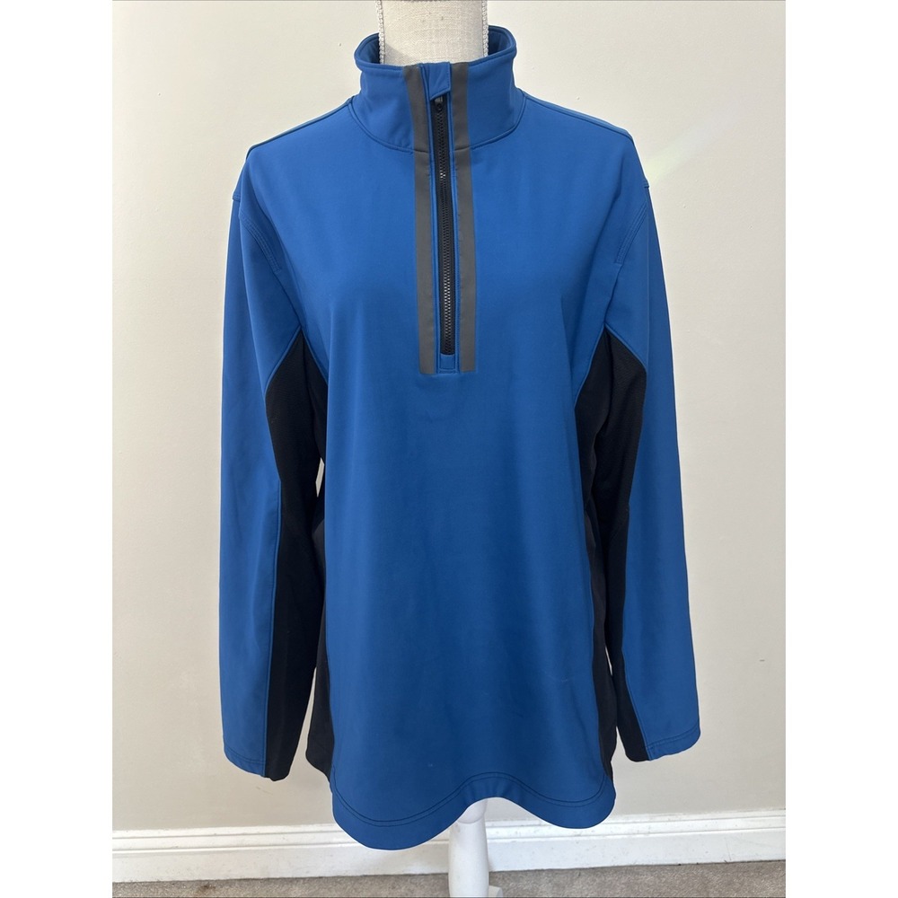 Lululemon Men's Large 1/2 Zip Reflective Pullover Blue / Black Long Sleeve
